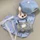 
10cm baby clothes new product 'Blues painter'13cm self-deprecating bear dressing baby clothes cute super cute original spot