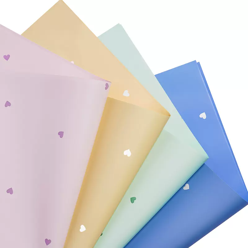 鲜花包装纸小桃心图案花束包花纸可爱花艺包装材料diy