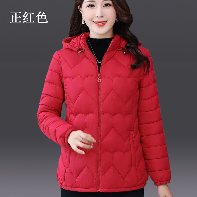 Cotton coat for women 2025 new winter thin hooded down cotton jacket mother outfit slim large size cotton jacket jacket