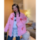 Gold large-segment embroidered down jacket for women in autumn and winter 2024 new design lightweight large-size short pink jacket