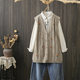 Spring and Autumn Number 200jin [Jin is equal to 0.5 kg] Literary Fan Embroidery Flower Age Cover Cardigan Ves.