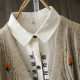 Spring and Autumn Number 200jin [Jin is equal to 0.5 kg] Literary Fan Embroidery Flower Age Cover Cardigan Ves.