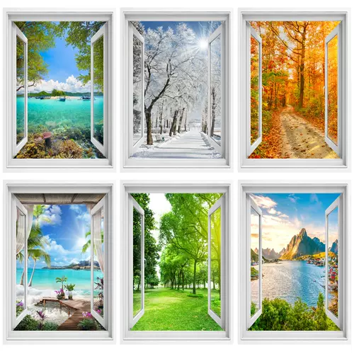 海景假窗户壁纸 新人首单立减十元 22年2月 淘宝海外