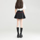 KEIKO [Anti-exposed] Shell embroidered black pleated skirt 25 summer commuting high waist A-line slim short skirt