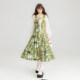 Keiko Mint Man Po Wind Oil Painting Flower Dress 2025 Spring and Summer French holiday
