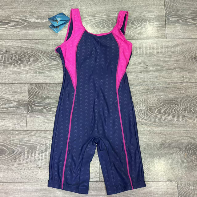 Women's imitation shark leather professional competition flat corner five-point pants large backless simple piece training suit one-piece swimsuit