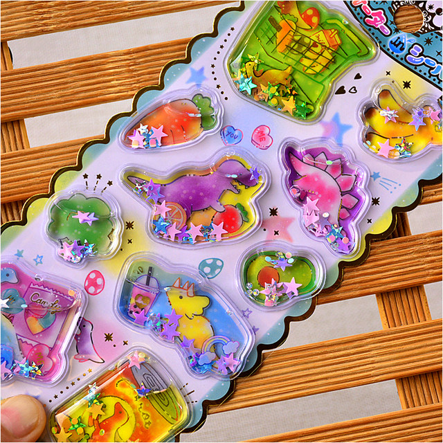 Colorful three-dimensional fantasy diamond shiny quicksand shaking water 3D sticker unicorn sticker girl decoration mobile phone case