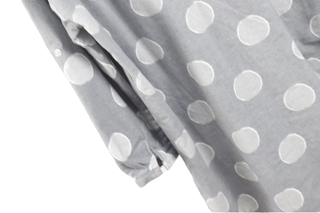 Furted mid-length casual versatile polka dot shirt literary single-breasted polo collar loose shirt