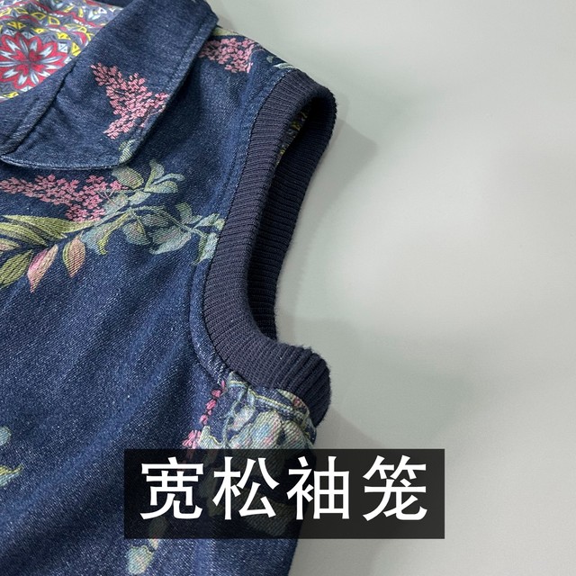 Middle-aged and elderly women's autumn suit new large-size vest mother grandma wears pure cotton denim horse clip jacket
