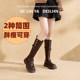 2025 autumn and winter new small size thick leg long boots knight boots black thick sole high boots boots women