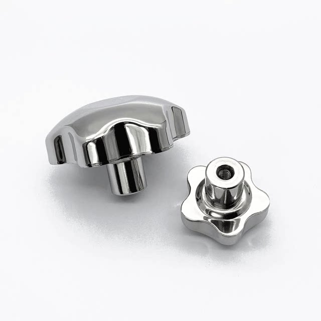 Stainless steel plum blossom handle hollow hand screw nut blind hole handwheel star handle mirror machine tool hexagonal round nut