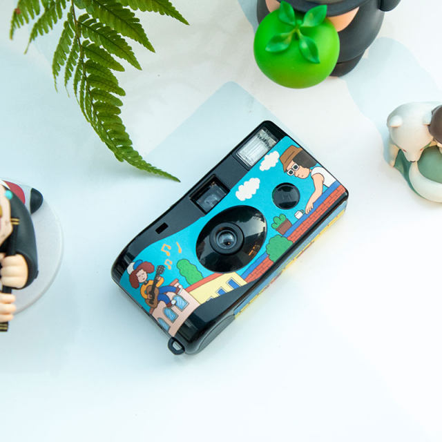 Foxed Corder retro disposable film camera flash, fool color film machine creative gift student female female female
