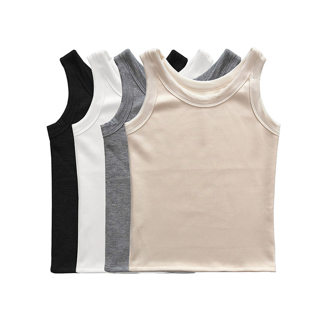 Women's threaded 2025 autumn and winter new warm slim fit cover pair breasts inner top with sleeveless top