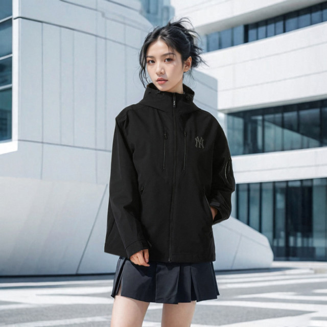 MLB Mei Professional Baseball Jacket Men's and Women's New Fashionable Casual Top Black Sports Jacket Trendy
