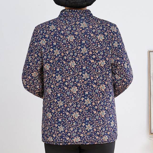Mother's winter clothing thickened floral cotton-padded clothes middle-aged and elderly plus fat plus size warm camel hair cotton-padded clothes grandma's small cotton-padded jacket