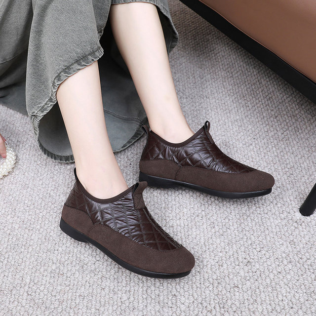 Snow boots for women 2024 new winter plus velvet thickened warm and non-slip one-step mother cotton boots old Beijing cotton shoes