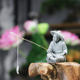 Simulated fisherman small ornaments gardening flowers micro landscape Jiang Taigong decorative ornaments rockery bonsai fisherman ornaments