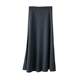 Black fishtail skirt women's skirt spring and autumn versatile temperament A-line hip skirt slim ruffle long skirt
