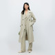 Evely's classic basic versatile aura double-breasted belt waist trouser long windbreaker 2024 autumn jacket