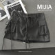 American retro low waist lace-up work skirt skirt women summer hot girl small hip-covered anti-exposure skirt
