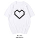 2018 new heart -type pattern printing wild cotton pure cotton summer shirt short -sleeved round neck student tide brand T -shirt