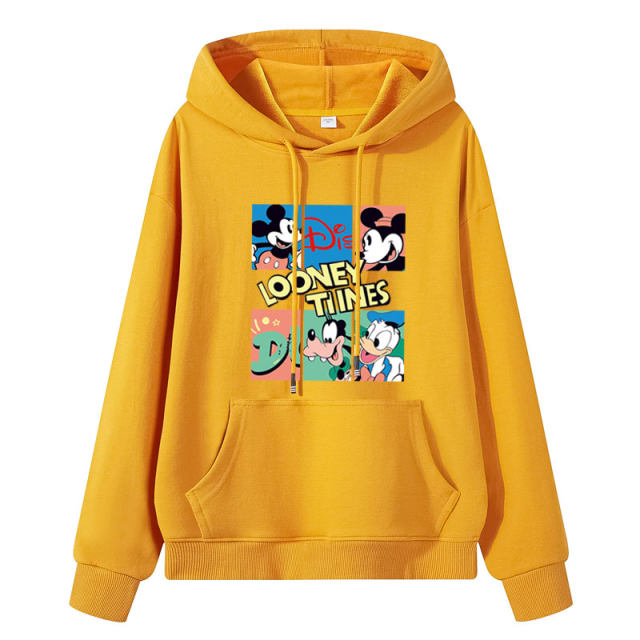 Semir cartoon spring and autumn versatile sweatshirt for women pure cotton hooded casual loose Mickey slim sports top pullover