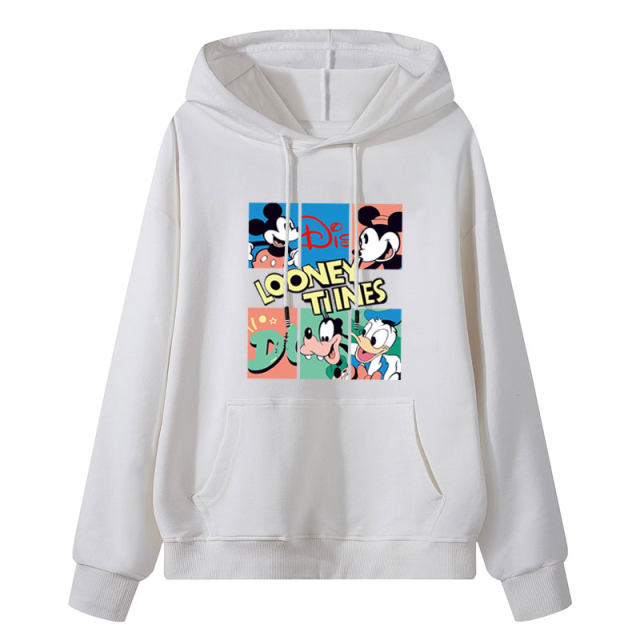 Semir cartoon spring and autumn versatile sweatshirt for women pure cotton hooded casual loose Mickey slim sports top pullover