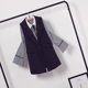 2025 Spring and Autumn New Vest Women's Mid-Length Vest Jacket Large Size Women's Korean Style All-Match Slim Suit Horse Clip