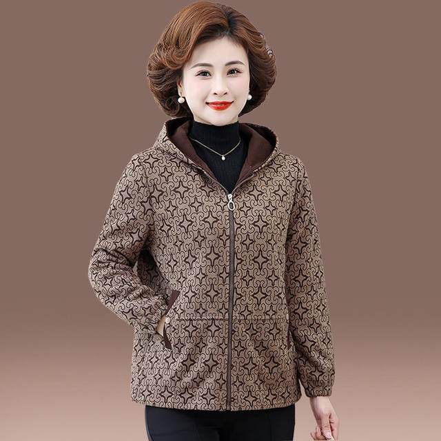 Mom's winter large size plus velvet cotton coat new warm hooded top for middle-aged and elderly women's winter thickened cotton coat