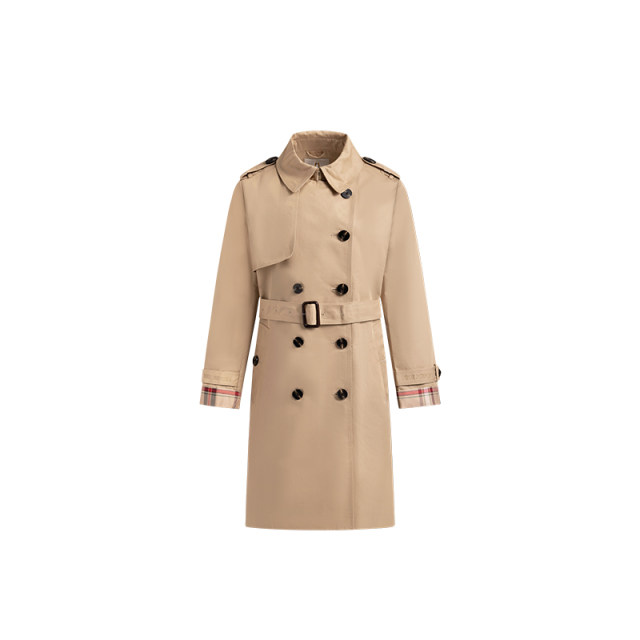 Xiabusi women's mid-length windbreaker spring classic lapel waist-closing slimming jacket