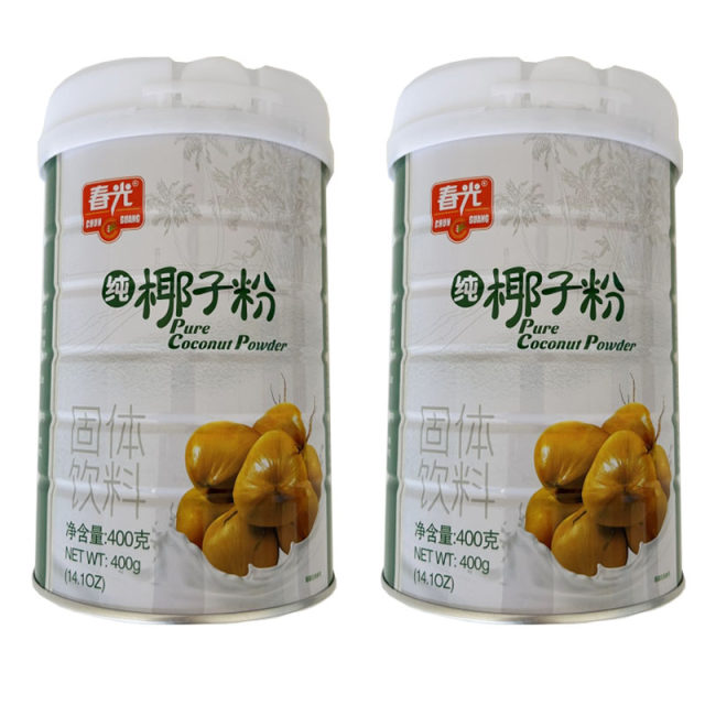 Chunguang Food Pure Coconut Flour 400g*2 Can Coconut Milk Powder Meal Replacement Instant Coconut Milk Powder Hainan Specialty Commercial Powder