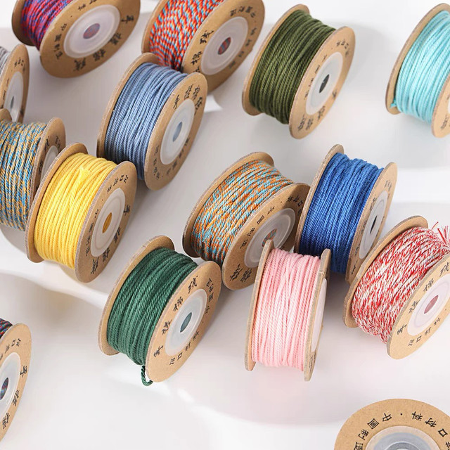 
Tibetan hand-rolled cotton thread Buddha beads and cultural toy bracelets Bodhi Vajra 1.2mm beaded rope colorful tassel braided wear-resistant