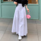 Korean chic summer new retro versatile high waist slim design niche plaid skirt long skirt for women