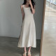 Korean Chic Summer French Hepburn Wind Fang Lival Limb waist Large large swinging A -shaped dress female