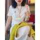Pony embroidered apple green short-sleeved T-shirt women's summer 2025 new top short slim shoulder-length ladies

