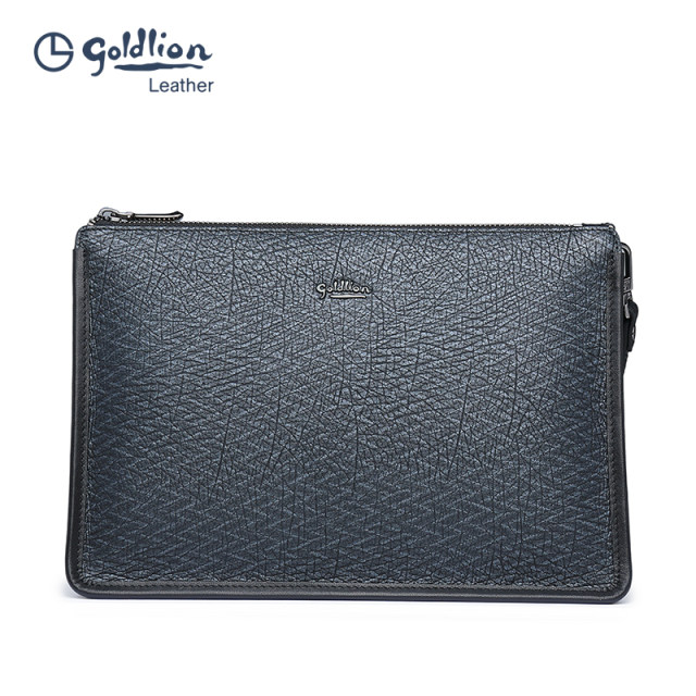Goldlion New Men's Light Luxury Handbags First-layer Cowhide Clutch Bags Men's Business Envelope Bags Genuine Leather Clutch Bags Trendy