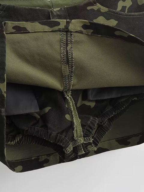 Hot girl denim hip skirt low waist old camouflage skirt women summer French retro work skirt slim mini skirt