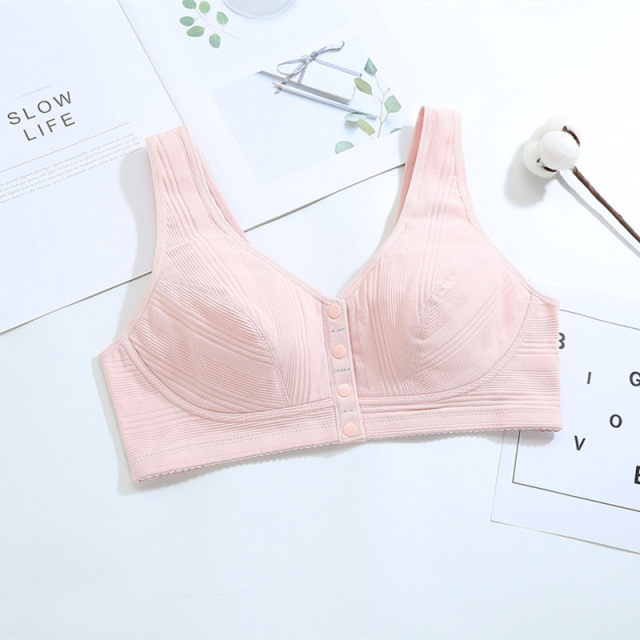 Front button plus size girl underwear female fat MM junior high school student 200 Jin [Jin equals 0.5 kg] High school student bra anti-sagging