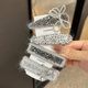 Gray mohair rhinestone hair clip, high-end side bangs, forehead broken hair clip, hair clip, exquisite BB clip