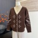 Fashionable and fashionable mother suit new knitted autumn and winter fake two-piece tops middle-aged and elderly women's temperament half-turtleneck sweater