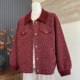 Fashion new mother's clothing autumn and winter imitation wool button cardigan middle-aged and elderly ladies versatile temperament thick coat