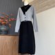 Fashionable and elegant mother wear autumn and winter dress top atmospheric medium-length skirt waist-hugging sweater for middle-aged and elderly women