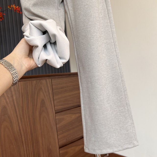 New style of women's pants for mothers, high waist, slim and spring and autumn, versatile and stylish elastic waist, middle-aged and elderly straight nine-point pants