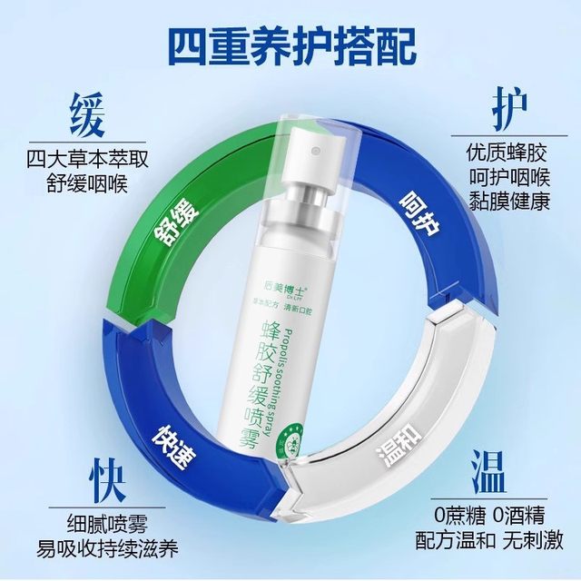 
Genuine propolis soothing spray moisturizes the throat, gently nourishes and relieves dryness F1