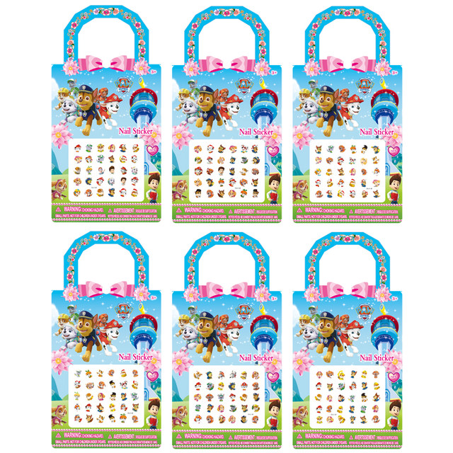 Children's cartoon nail stickers dog patrol team manicure stickers wool team waterproof safety ultra-thin stickers stickers
