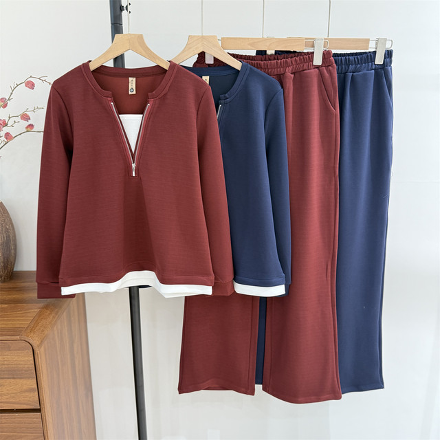 Young mother suit 2025 new spring and autumn casual sports suit fashionable middle-aged and elderly women's fashion two-piece set