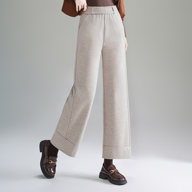 Middle-aged and elderly women's autumn loose large size straight trousers high-waisted old-fashioned style mother's pants autumn and winter
