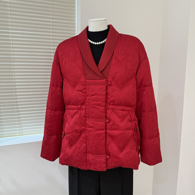 2025 New Mother's Winter Down Jacket Women's Short Style Western Style Middle-aged and Elderly Stand-up Collar White Duck Down Thickened Warm Jacket