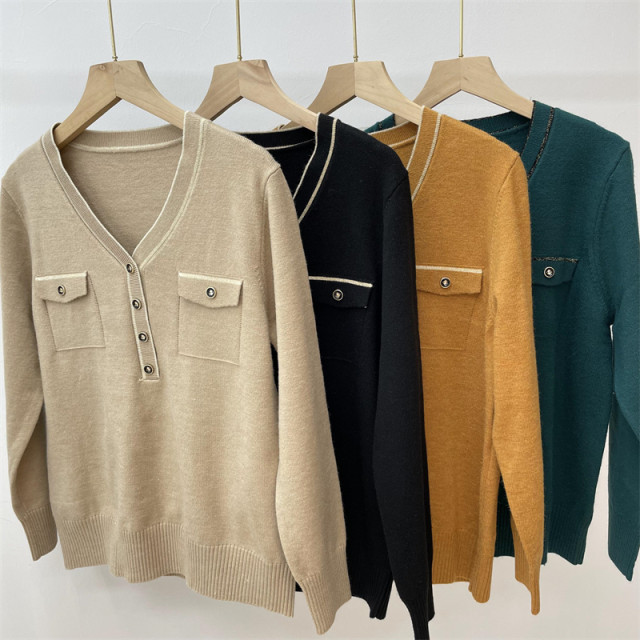 Middle Aged Elderly Mother Cardigan Knitted Sweater - 50-80