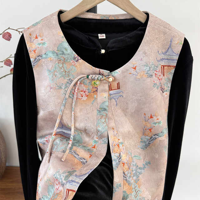 Mom's autumn clothes new Chinese style Tang suit vest jacket 2025 middle-aged and elderly women's spring and autumn long-sleeved tops Chinese style two-piece set